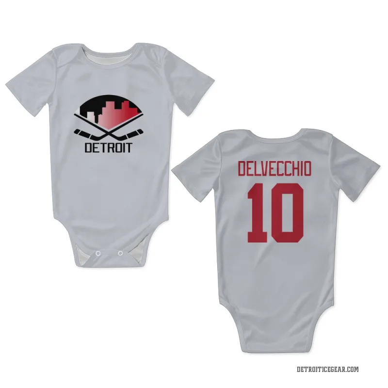 Alex Delvecchio  White Detroit Red Wings  Newborn & Infant Bodysuit