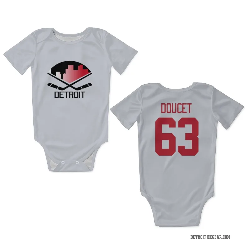 Alexandre Doucet  White Detroit Red Wings  Newborn & Infant Bodysuit