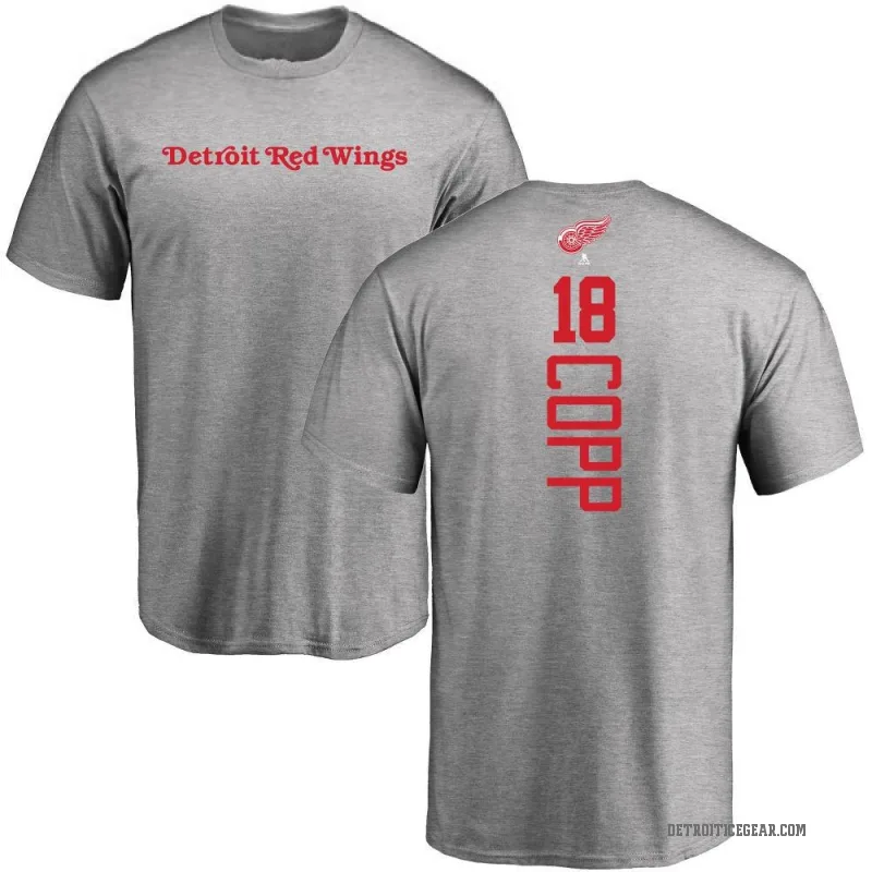 Andrew Copp Men's Ash Detroit Red Wings Backer T-Shirt -