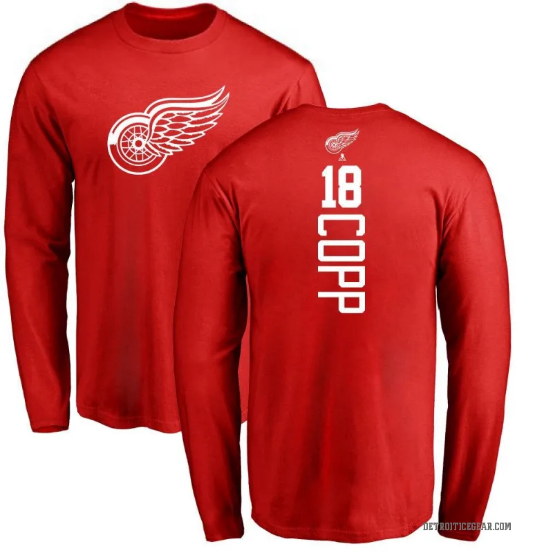 Andrew Copp Youth Red Detroit Red Wings Backer Long Sleeve T-Shirt -
