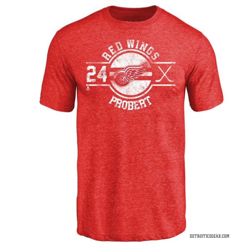 Bob Probert Men's Red Detroit Red Wings Insignia T-Shirt -