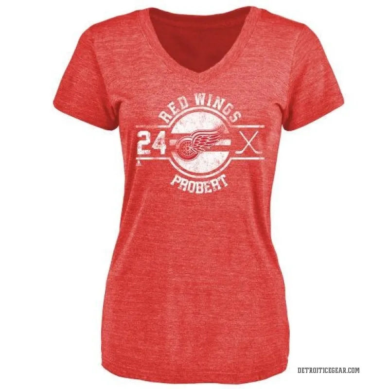 Bob Probert Women's Red Detroit Red Wings Insignia T-Shirt -