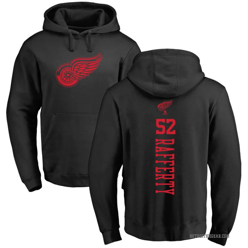 Brogan Rafferty Men's Black Detroit Red Wings Branded One Color Backer Pullover Hoodie