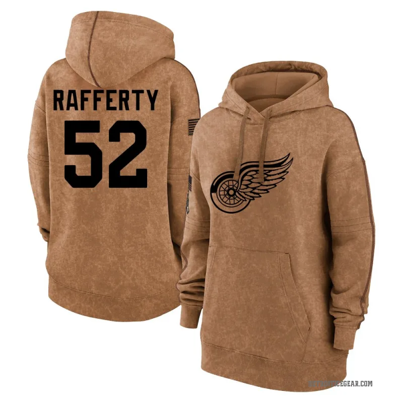 Brogan Rafferty Women's Brown Detroit Red Wings 2023 Salute to Service Pullover Hoodie