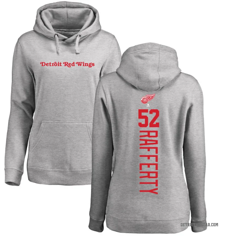 Brogan Rafferty Women's Detroit Red Wings Branded Ash Backer Pullover Hoodie