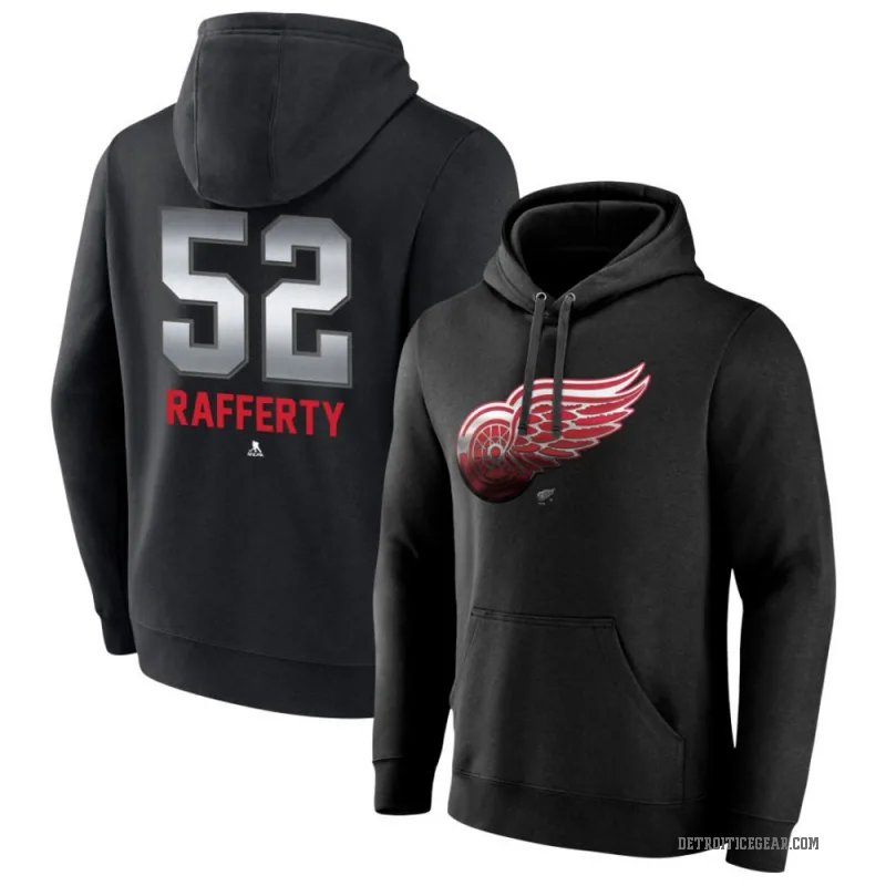Brogan Rafferty Youth Black Detroit Red Wings Branded Midnight Mascot Logo Pullover Hoodie
