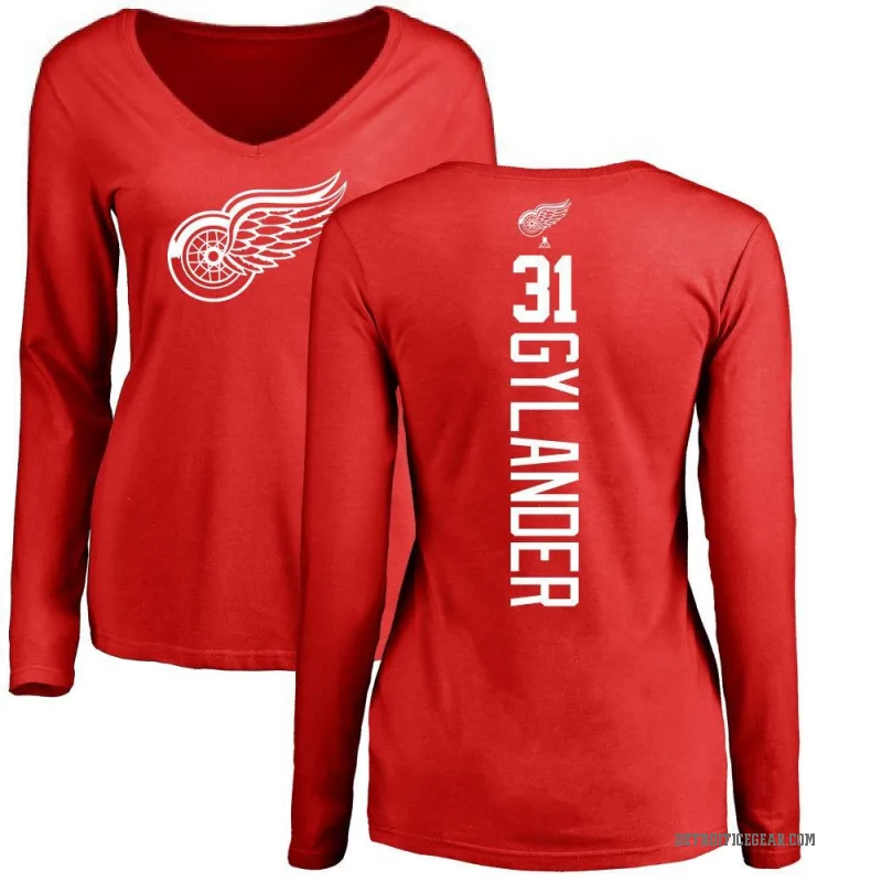 Carter Gylander Women's Red Detroit Red Wings Backer Long Sleeve T-Shirt -