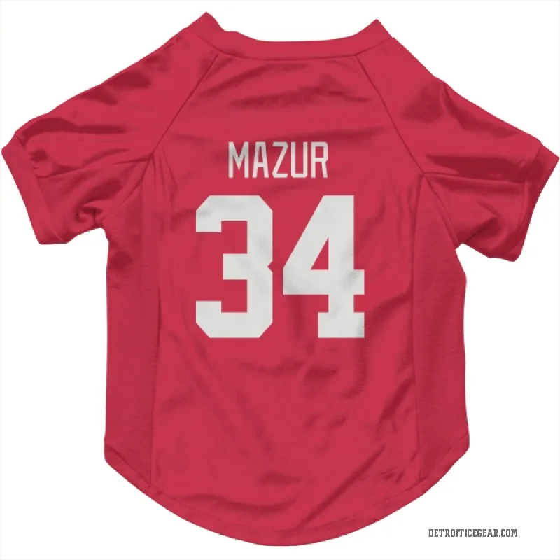 Carter Mazur  Red Detroit Red Wings  Cat & Dog Pet Jersey