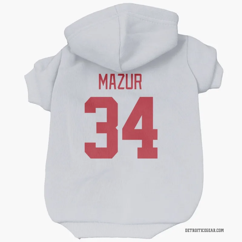 Carter Mazur  White Detroit Red Wings  Cat & Dog Pet Hoodie
