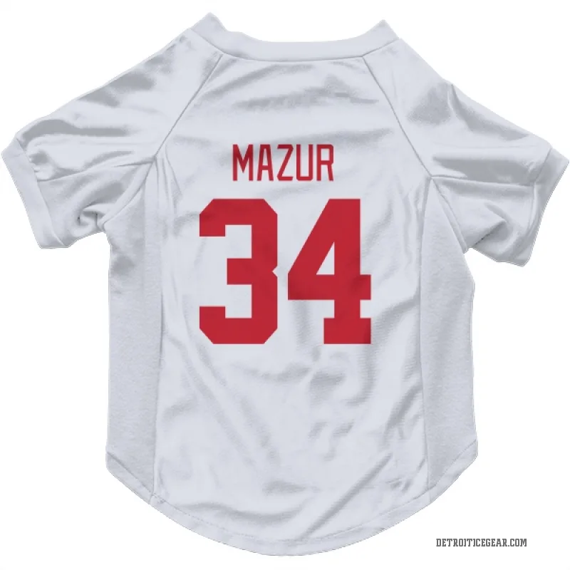 Carter Mazur  White Detroit Red Wings  Cat & Dog Pet Jersey