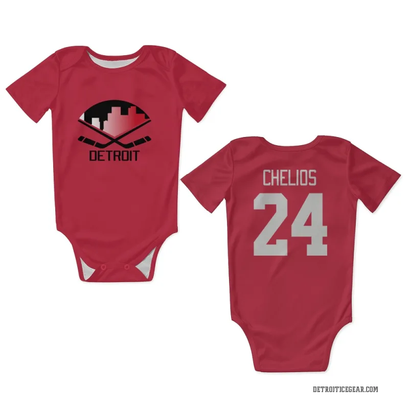 Chris Chelios  Red Detroit Red Wings  Newborn & Infant Bodysuit