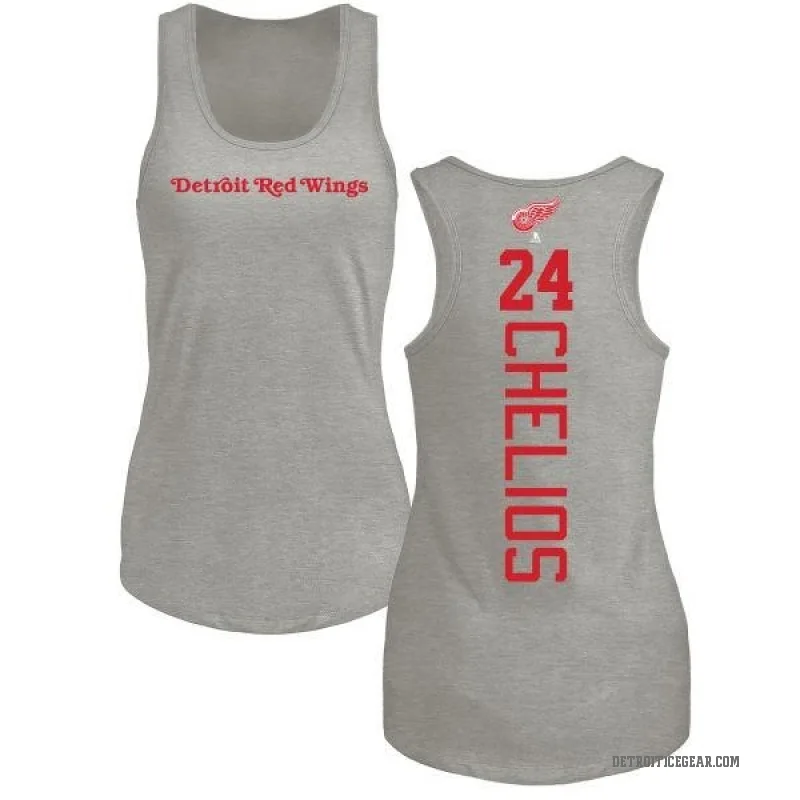 Chris Chelios Women's Ash Detroit Red Wings Backer Tank Top -