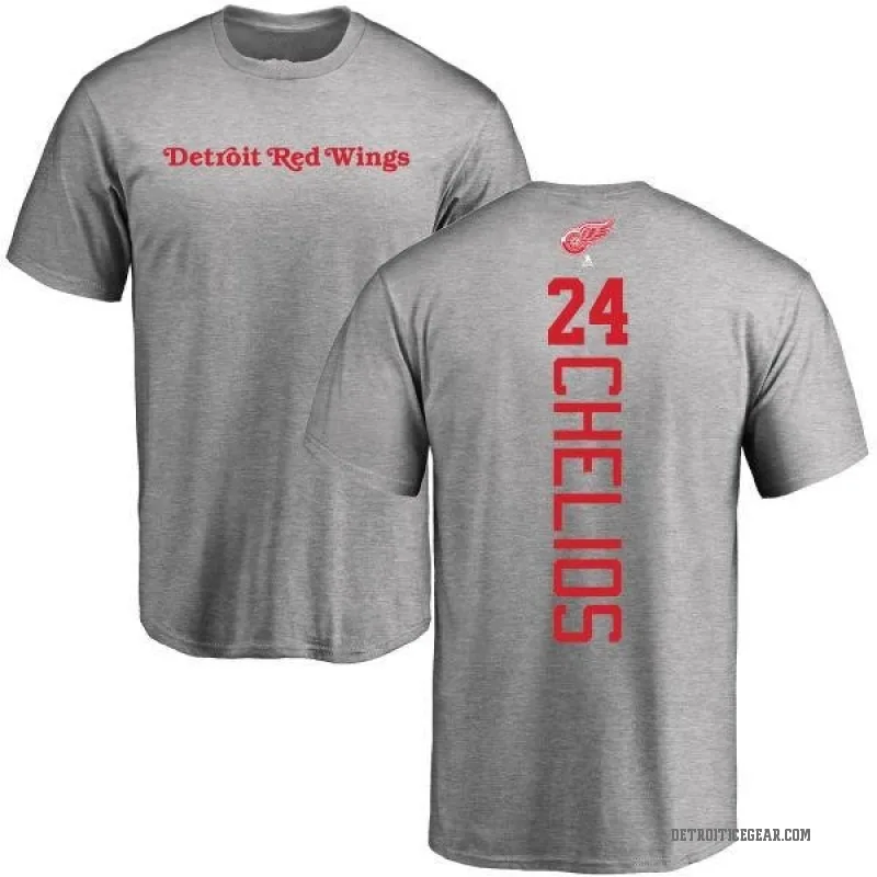 Chris Chelios Youth Ash Detroit Red Wings Backer T-Shirt -
