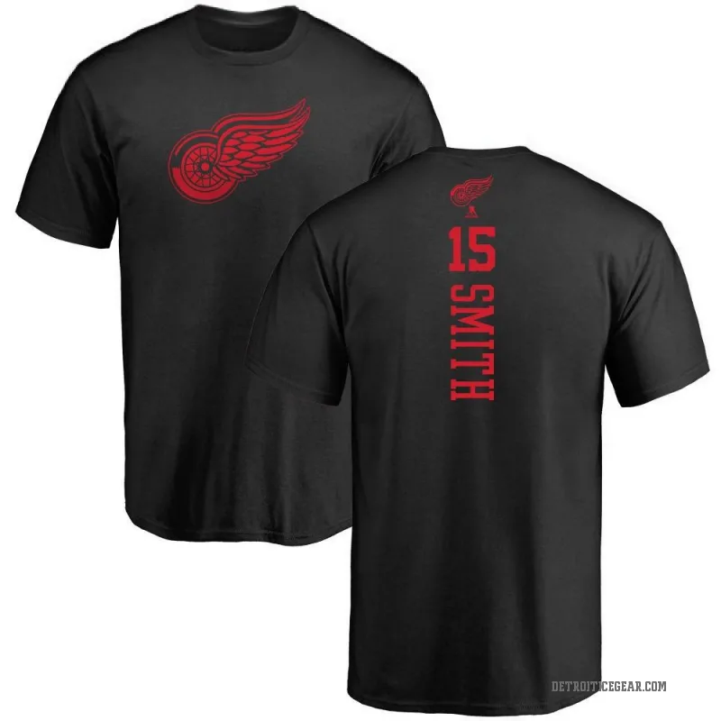 Craig Smith Men's Black Detroit Red Wings One Color Backer T-Shirt -
