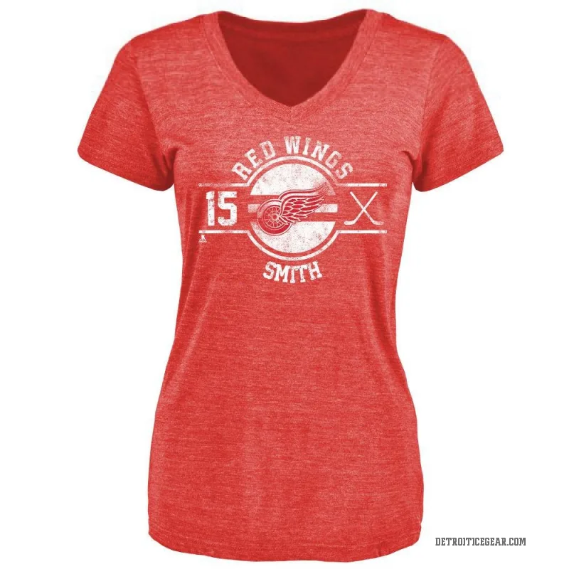 Craig Smith Women's Red Detroit Red Wings Insignia T-Shirt -