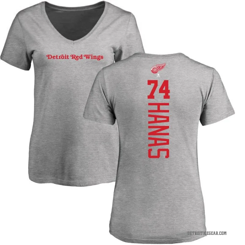 Cross Hanas Women's Ash Detroit Red Wings Backer T-Shirt -