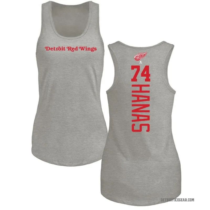 Cross Hanas Women's Ash Detroit Red Wings Backer Tank Top -