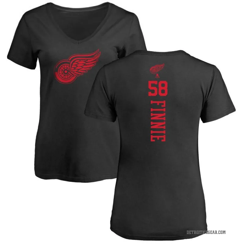 Emmitt Finnie Women's Black Detroit Red Wings One Color Backer T-Shirt -