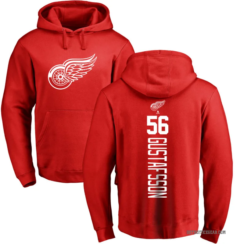 Erik Gustafsson Men's Red Detroit Red Wings Branded Backer Pullover Hoodie