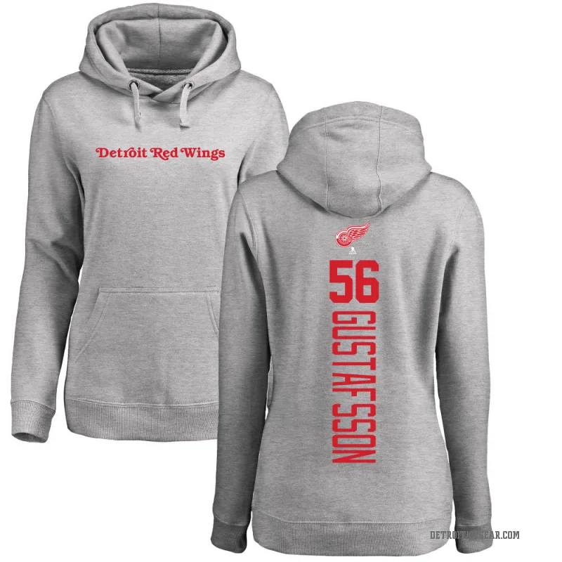 Erik Gustafsson Women's Detroit Red Wings Branded Ash Backer Pullover Hoodie