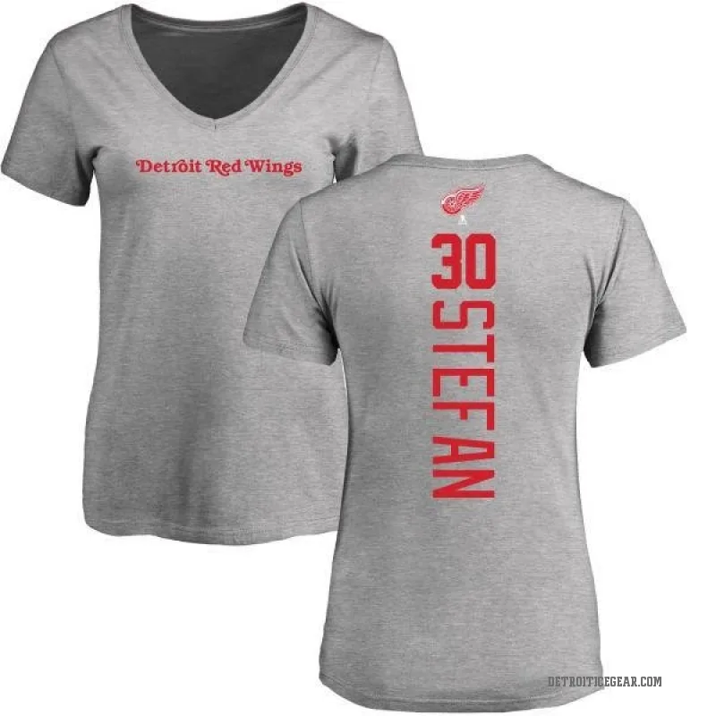 Greg Stefan Women's Ash Detroit Red Wings Backer T-Shirt -