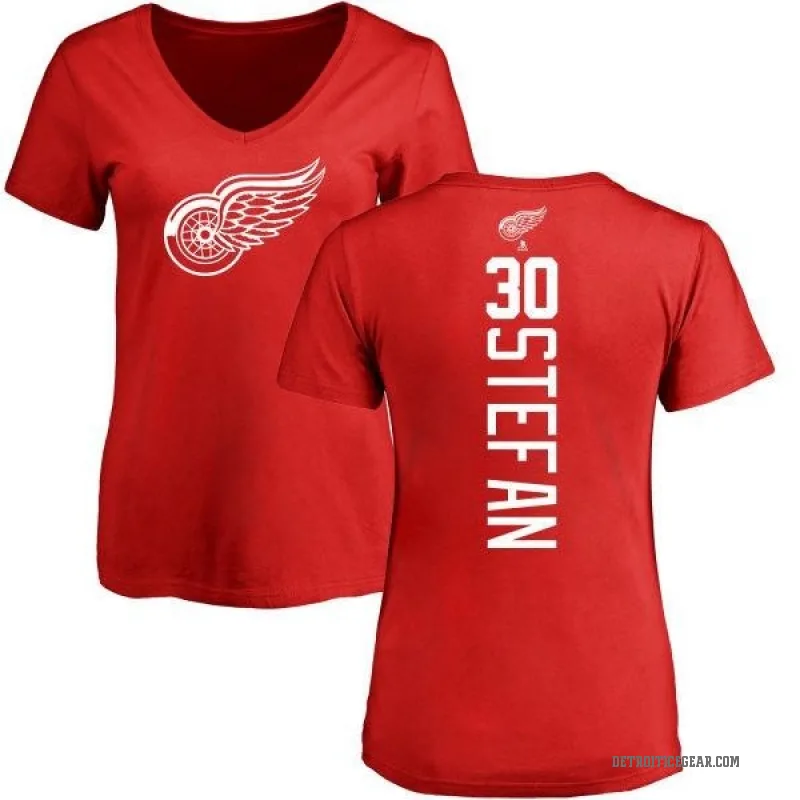Greg Stefan Women's Red Detroit Red Wings Backer T-Shirt -
