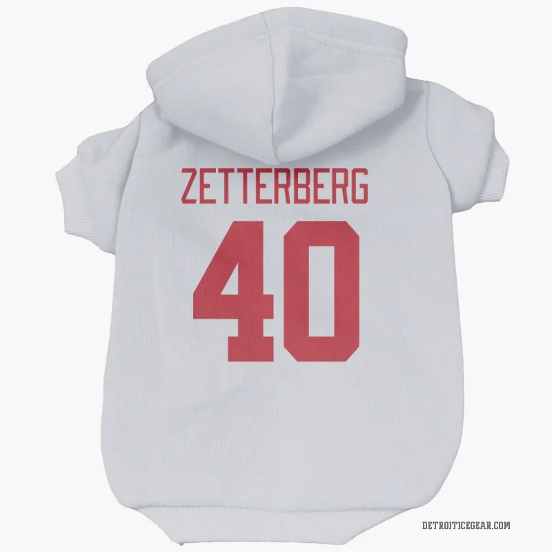Henrik Zetterberg  White Detroit Red Wings  Cat & Dog Pet Hoodie