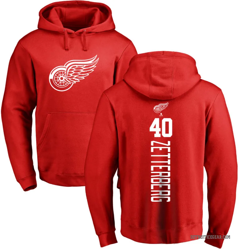 Henrik Zetterberg Youth Red Detroit Red Wings Branded Backer Pullover Hoodie