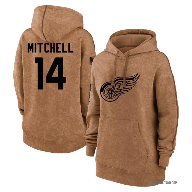 Ian Mitchell Women's Brown Detroit Red Wings 2023 Salute to Service Pullover Hoodie