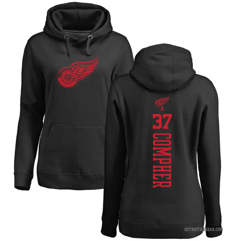 J.T. Compher Women's Black Detroit Red Wings Branded One Color Backer Pullover Hoodie