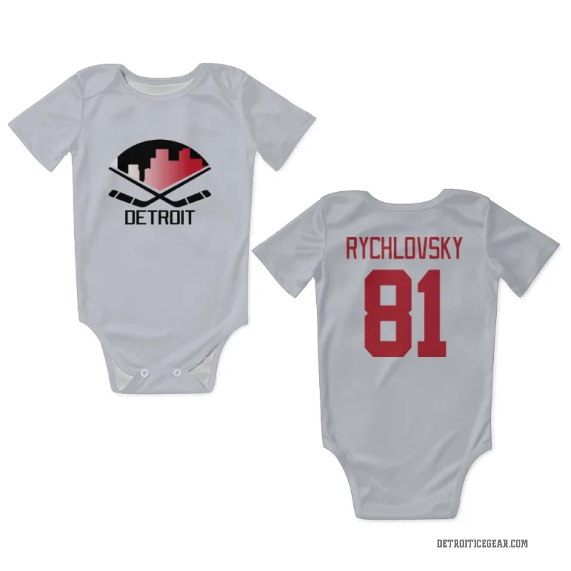 Jakub Rychlovsky  White Detroit Red Wings  Newborn & Infant Bodysuit