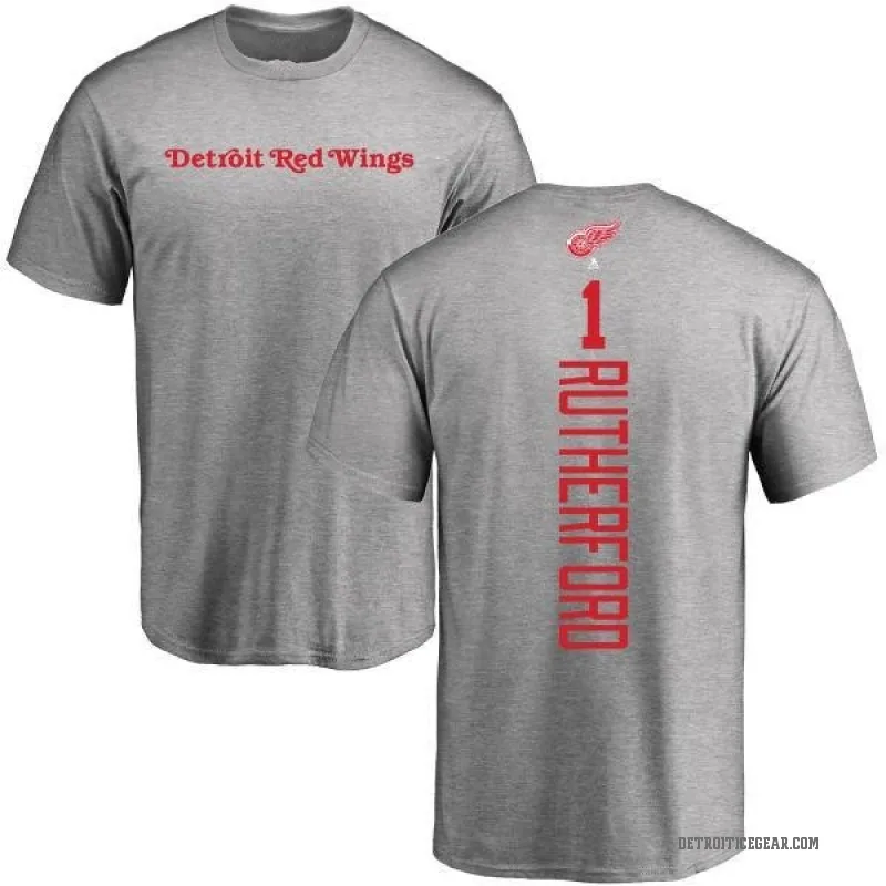 Jim Rutherford Men's Ash Detroit Red Wings Backer T-Shirt -
