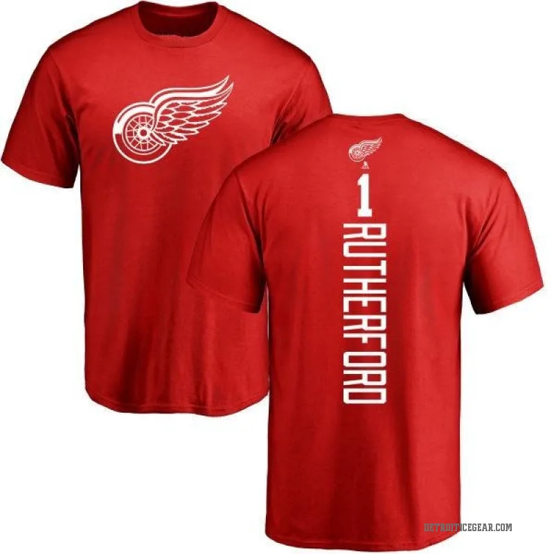 Jim Rutherford Men's Red Detroit Red Wings Backer T-Shirt -