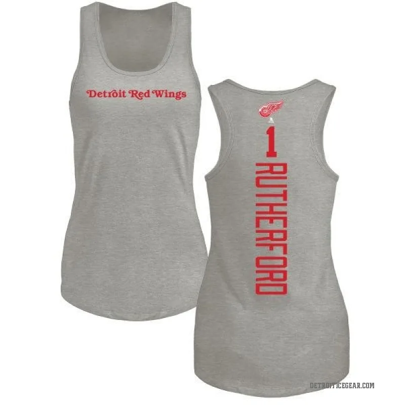 Jim Rutherford Women's Ash Detroit Red Wings Backer Tank Top -