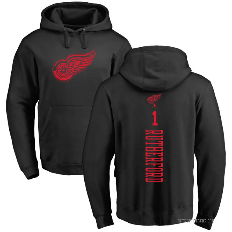 Jim Rutherford Youth Black Detroit Red Wings Branded One Color Backer Pullover Hoodie