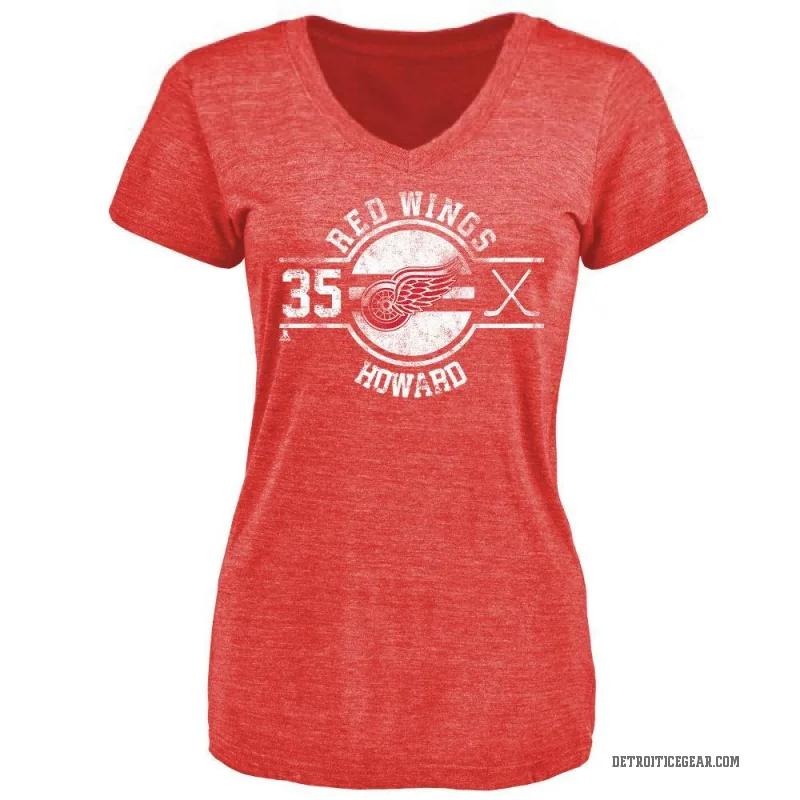 Jimmy Howard Women's Red Detroit Red Wings Insignia T-Shirt -