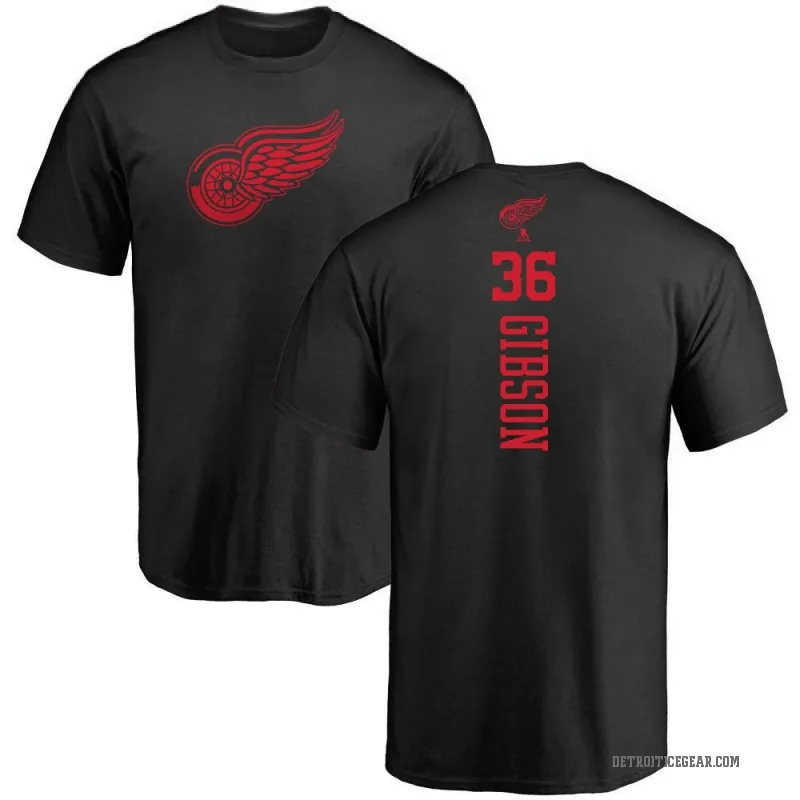John Gibson Men's Black Detroit Red Wings One Color Backer T-Shirt -