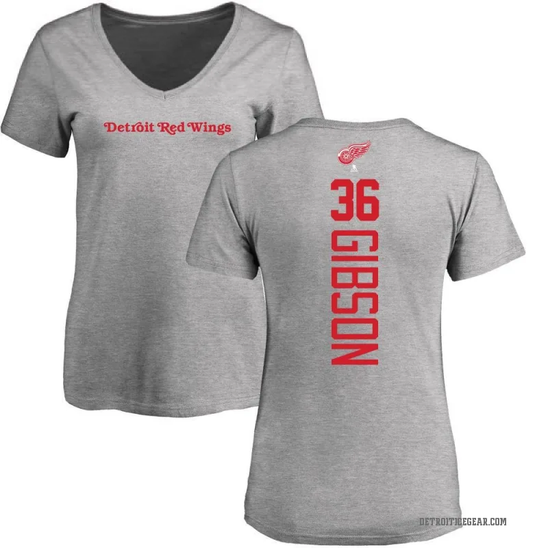 John Gibson Women's Ash Detroit Red Wings Backer T-Shirt -