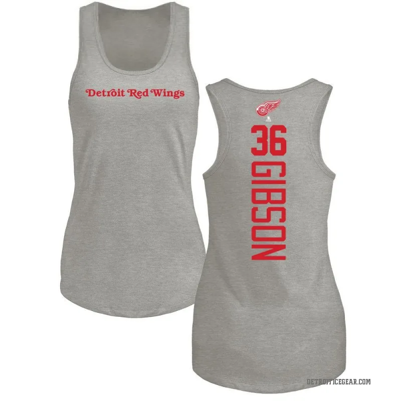 John Gibson Women's Ash Detroit Red Wings Backer Tank Top -
