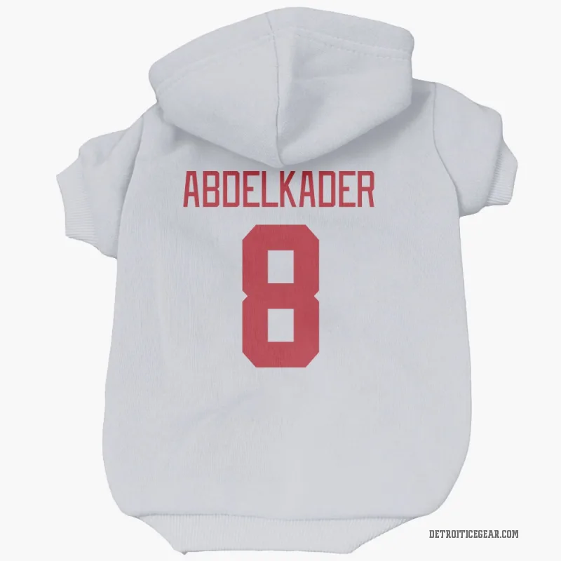 Justin Abdelkader  White Detroit Red Wings  Cat & Dog Pet Hoodie