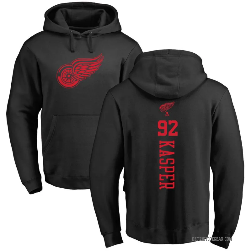 Marco Kasper Men's Black Detroit Red Wings Branded One Color Backer Pullover Hoodie