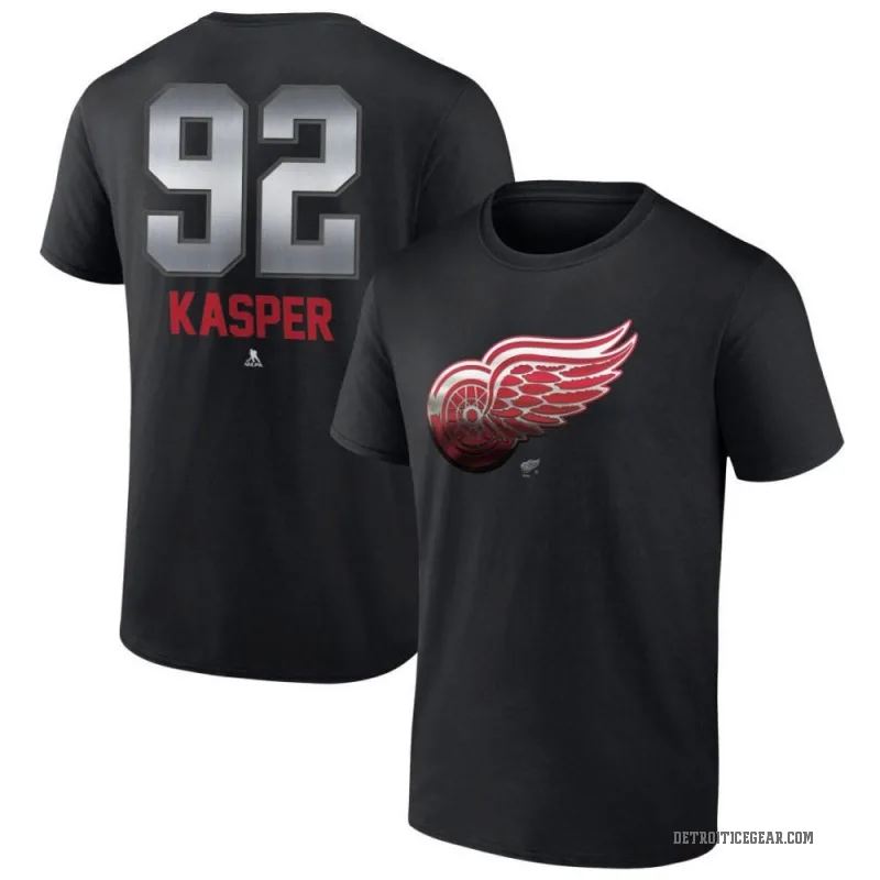 Marco Kasper Men's Black Detroit Red Wings Midnight Mascot Logo T-Shirt