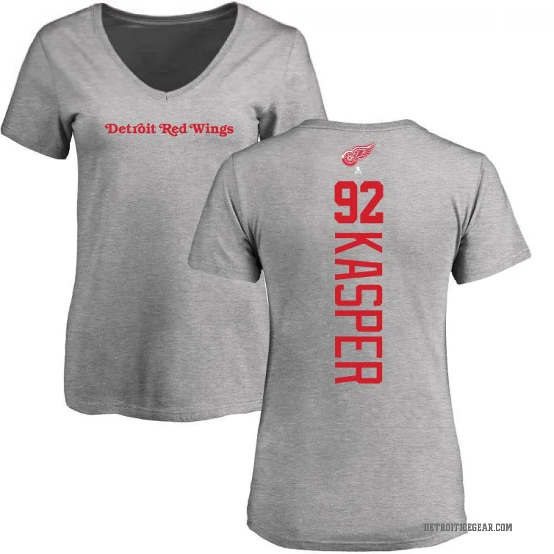 Marco Kasper Women's Ash Detroit Red Wings Backer T-Shirt -