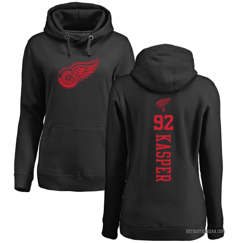 Marco Kasper Women's Black Detroit Red Wings Branded One Color Backer Pullover Hoodie