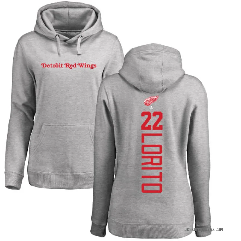 Matthew Lorito Women's Detroit Red Wings Branded Ash Backer Pullover Hoodie