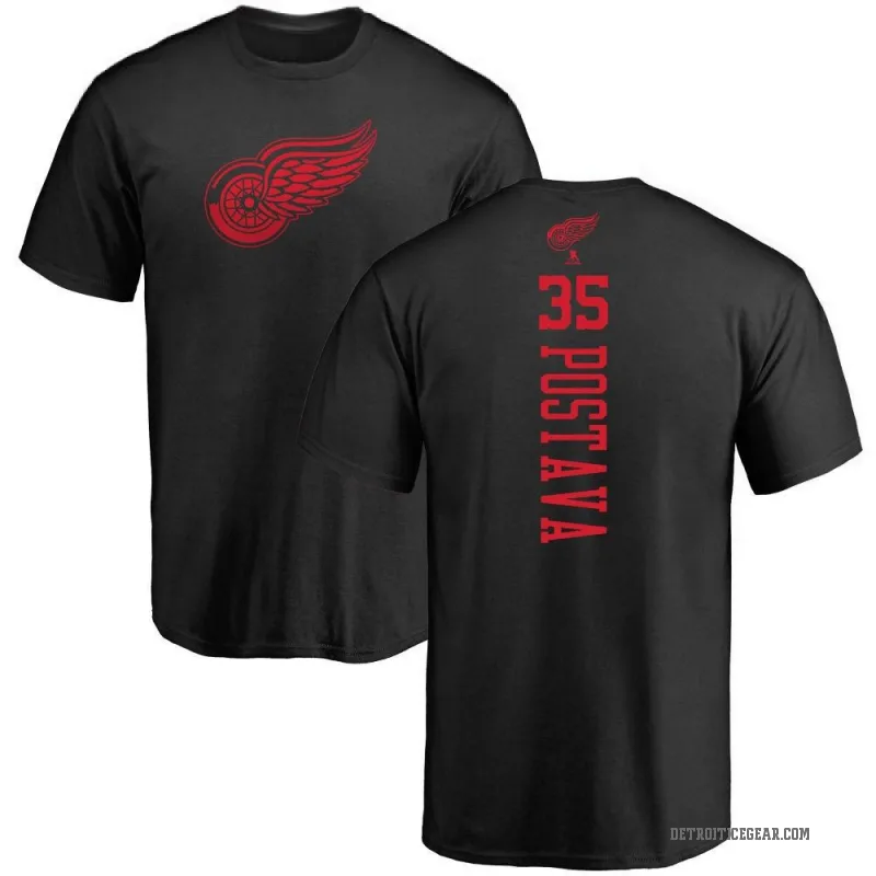 Michal Postava Men's Black Detroit Red Wings One Color Backer T-Shirt -