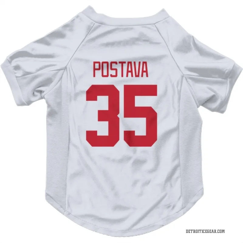 Michal Postava  White Detroit Red Wings  Cat & Dog Pet Jersey