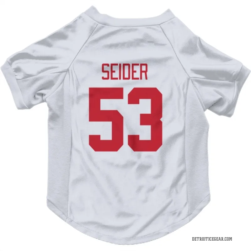 Moritz Seider  White Detroit Red Wings  Cat & Dog Pet Jersey