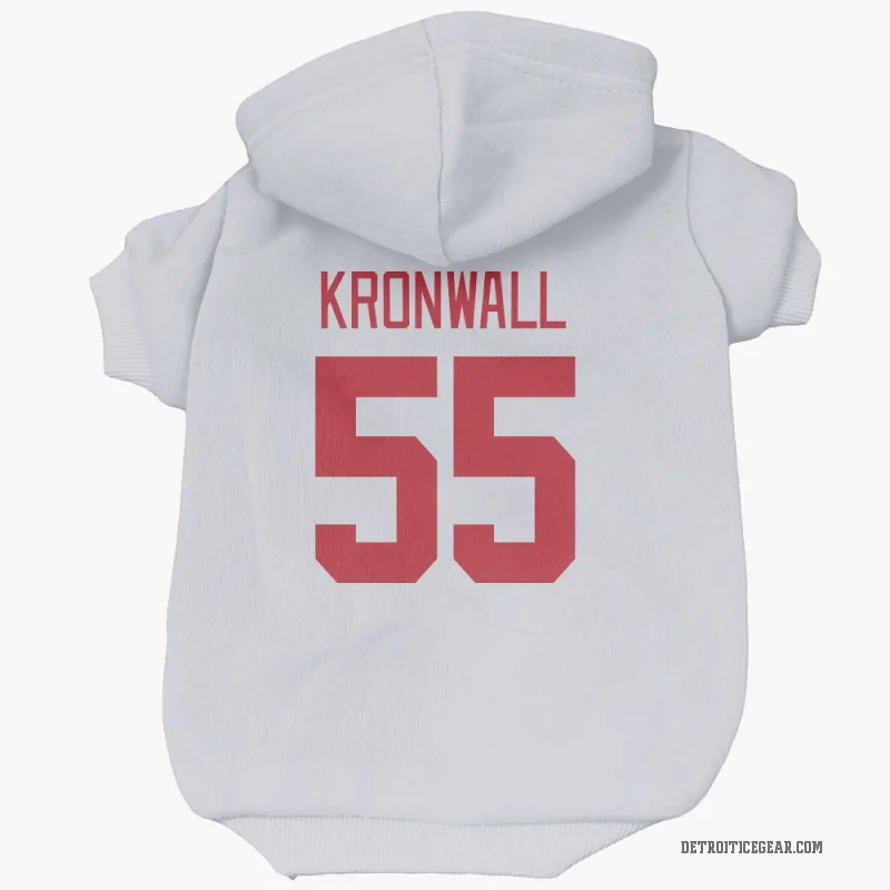 Niklas Kronwall  White Detroit Red Wings  Cat & Dog Pet Hoodie