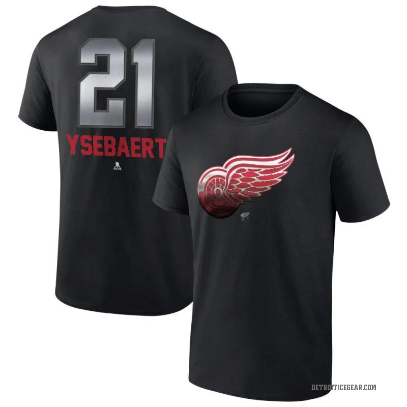 Paul Ysebaert Men's Black Detroit Red Wings Midnight Mascot Logo T-Shirt
